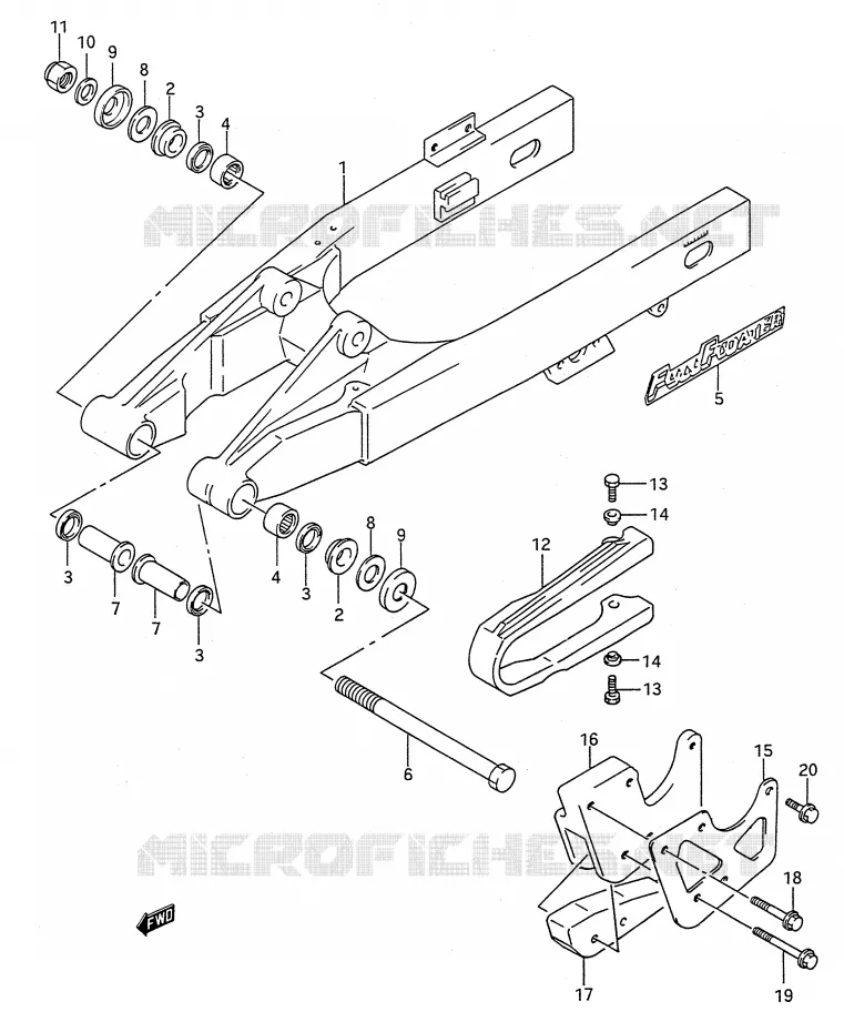 SWINGARM (MODELE L) Suzuki MOTO 80 RM 1995  RM80S(E28)