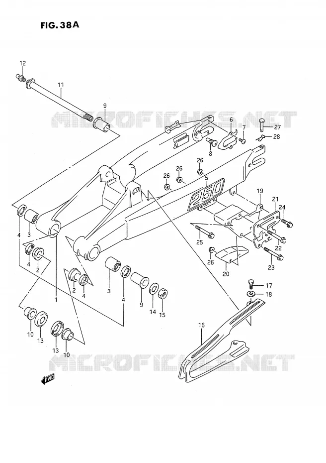 SWINGARM (MODELE M/N) Suzuki MOTO 250 RMX 1993  RMX250P(E3)