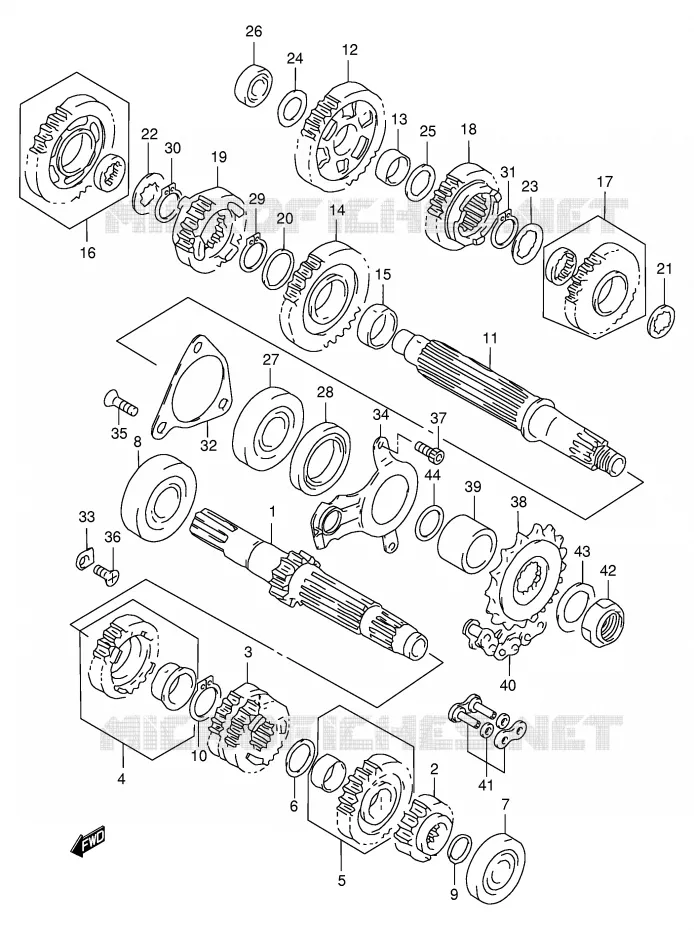 TRANSMISSION Suzuki MOTO 1000 TL-R 2002  TL1000RK2(E2)