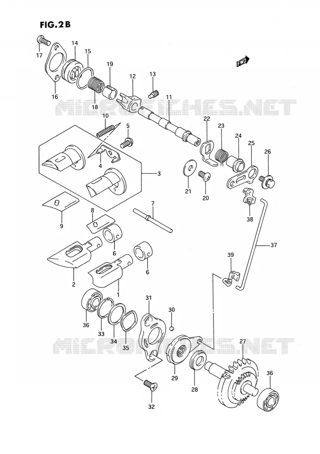 UITLAATKLEP (MODELE P/R/S/T) Suzuki MOTO 250 RMX 1994  RMX250R(E3)