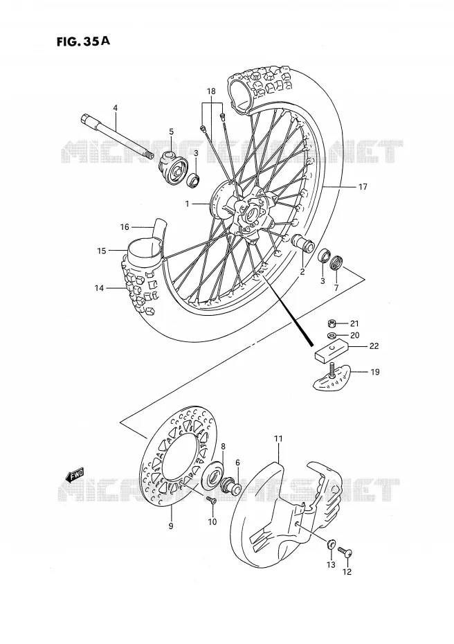 VOORWIEL (MODELE M) Suzuki MOTO 250 RMX 1991  RMX250M(E3)