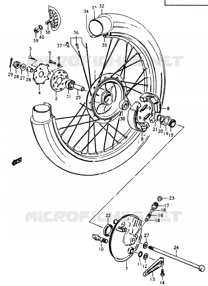 VOORWIEL Suzuki MOTO 370 SP 1978  SP370C(C/N)