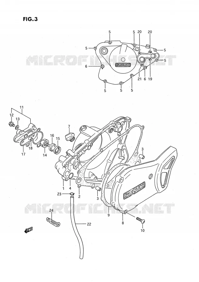 WATER POMPHUIS (MODELE G/H/J) Suzuki MOTO 80 RM 1989  RM80XK(E2)