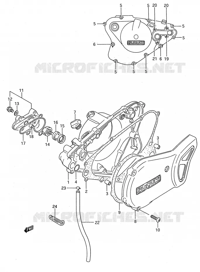 WATER POMPHUIS (MODELE G/H/J) Suzuki MOTO 80 RM 1995  RM80S(E28)