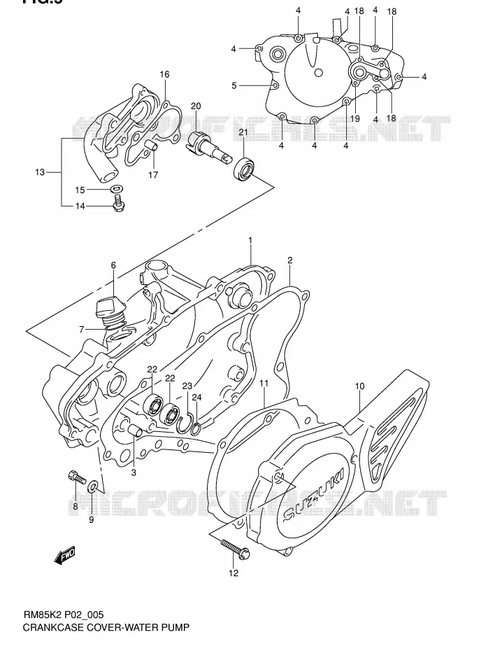 WATER POMPHUIS Suzuki MOTO 85 RM 2002  RM85K2(P2)