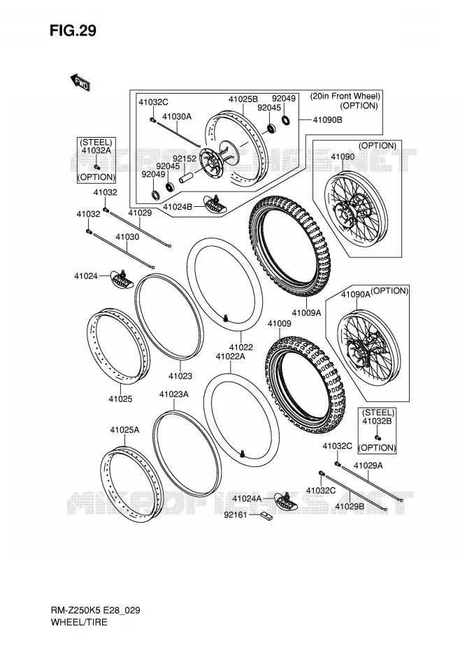 WIEL - BAND Suzuki MOTO 250 RM-Z 2005  RM-Z250K5(E28)