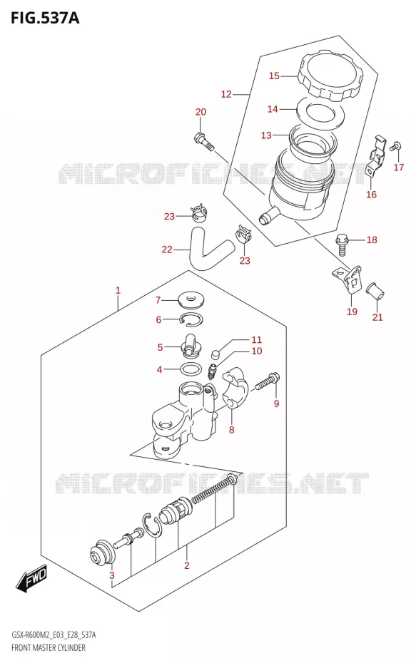 FRONT HOOFDREMCILINDER Suzuki MOTO 600 GSX-R 2022  GSX-R600 M2 (E03,E28,E33)