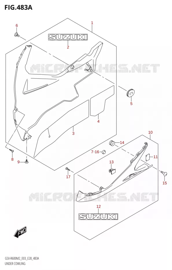 ONDER COWLING (GSX-R600Z) Suzuki MOTO 600 GSX-R 2022  GSX-R600 M2 (E03,E28,E33)