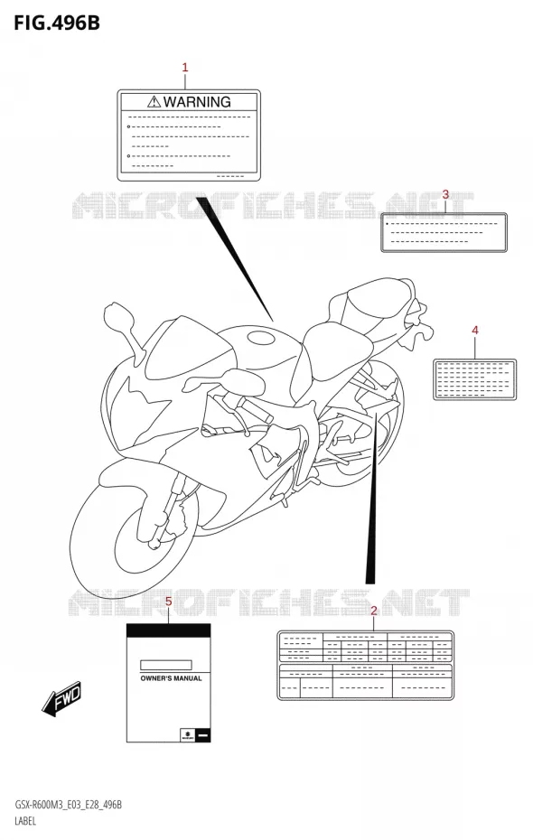 ETIKET (E03) Suzuki MOTO 600 GSX-R 2023  GSX-R600 M3 (E03,E28,E33)