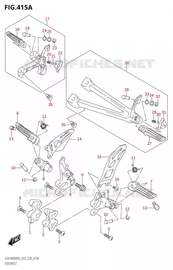 FOOTREST Suzuki MOTO 600 GSX-R 2023  GSX-R600 M3 (E03,E28,E33)