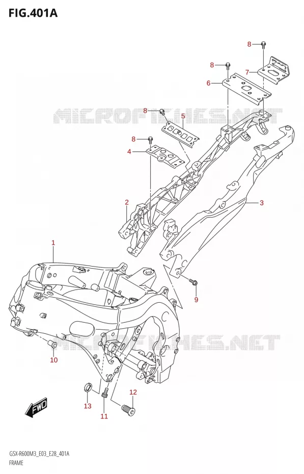FRAME Suzuki MOTO 600 GSX-R 2023  GSX-R600 M3 (E03,E28,E33)