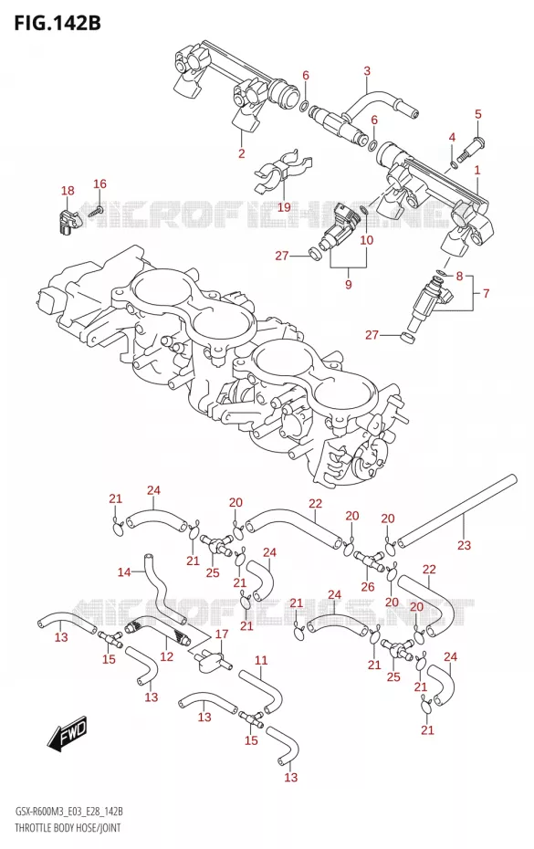 GASKLEPHUIS SLANG / JOINT (E33) Suzuki MOTO 600 GSX-R 2023  GSX-R600 M3 (E03,E28,E33)