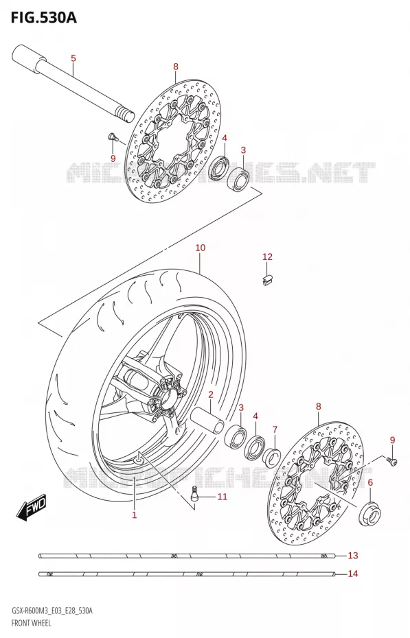 VOORWIEL (GSX-R600Z) Suzuki MOTO 600 GSX-R 2023  GSX-R600 M3 (E03,E28,E33)