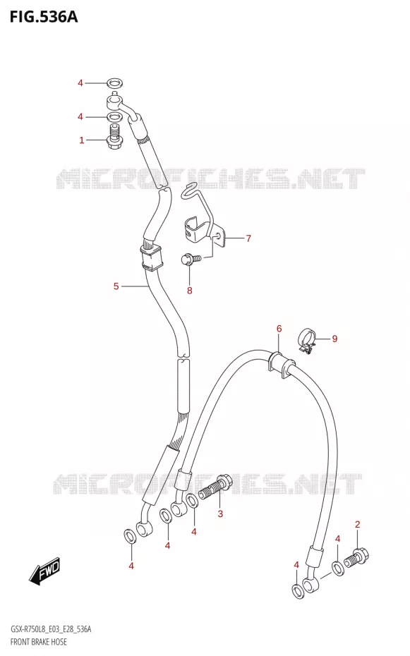 FRONT REMSLANG Suzuki MOTO 750 GSX-R 2018  GSX-R750 L8 (E03,E28,E33)