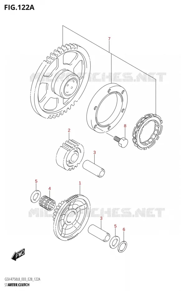STARTMOTOR KOPPELINGS Suzuki MOTO 750 GSX-R 2018  GSX-R750 L8 (E03,E28,E33)