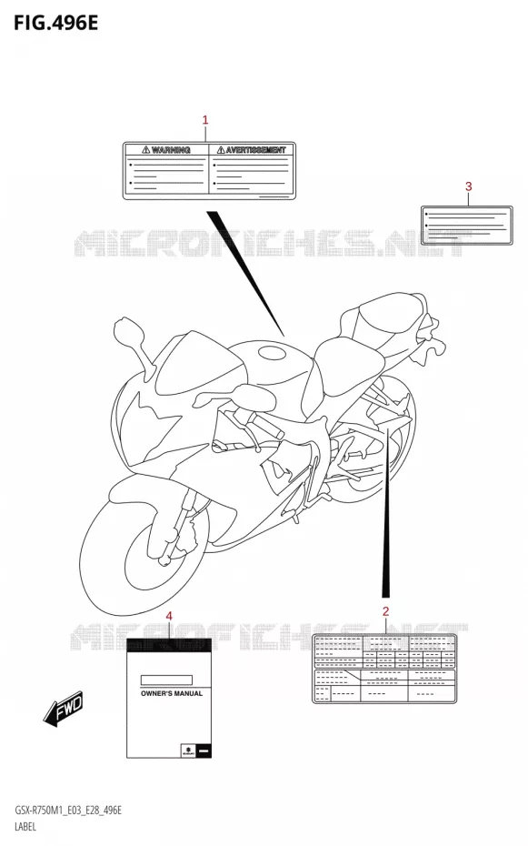 ETIKET (E28) Suzuki MOTO 750 GSX-R 2021  GSX-R750 M1 (E03,E28,E33)