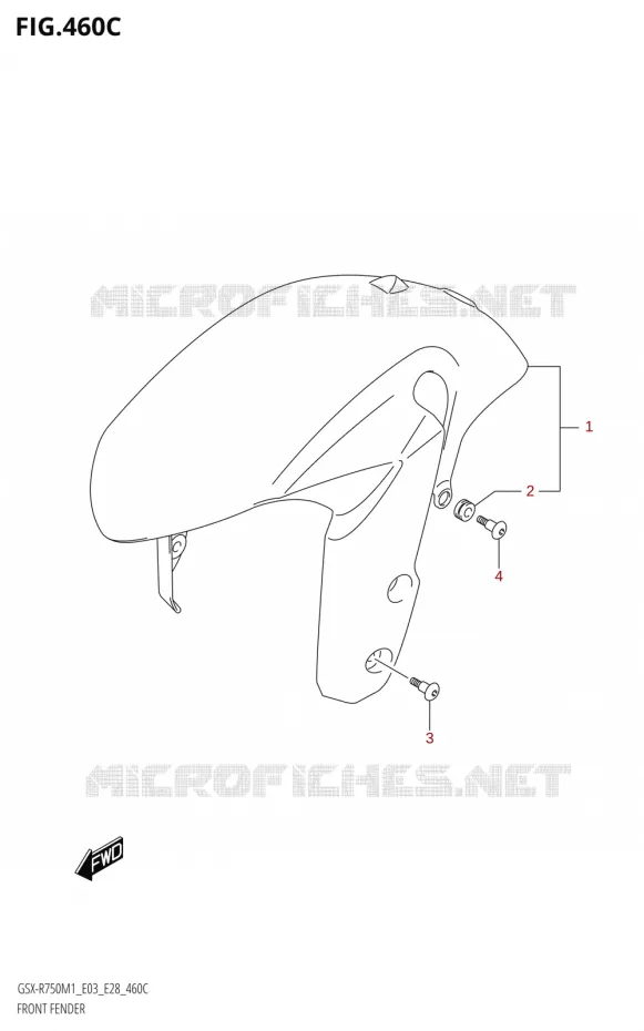 FRONT FENDER (GSX-R750) Suzuki MOTO 750 GSX-R 2021  GSX-R750 M1 (E03,E28,E33)