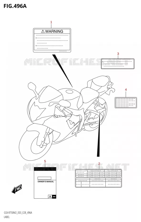ETIKET (E03) Suzuki MOTO 750 GSX-R 2022  GSX-R750 M2 (E03,E28,E33)