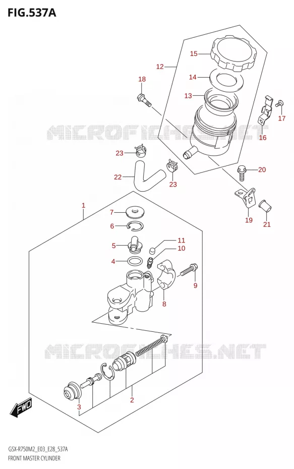 FRONT HOOFDREMCILINDER Suzuki MOTO 750 GSX-R 2022  GSX-R750 M2 (E03,E28,E33)