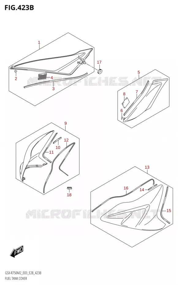 FUEL TANK COVER (GSX-R750Z) Suzuki MOTO 750 GSX-R 2022  GSX-R750 M2 (E03,E28,E33)