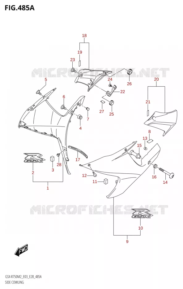 SIDE KUIP (GSX-R750) Suzuki MOTO 750 GSX-R 2022  GSX-R750 M2 (E03,E28,E33)