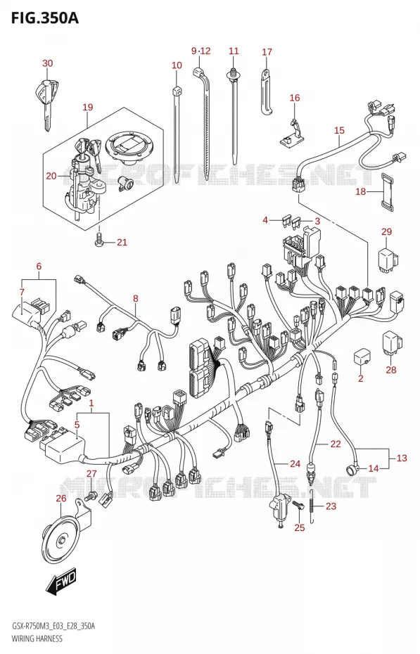BEDRADING (E03,E28) Suzuki MOTO 750 GSX-R 2023  GSX-R750 M3 (E03,E28,E33)