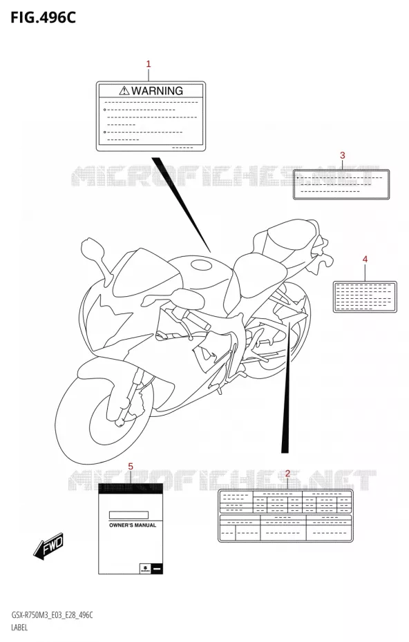 ETIKET (E03) Suzuki MOTO 750 GSX-R 2023  GSX-R750 M3 (E03,E28,E33)
