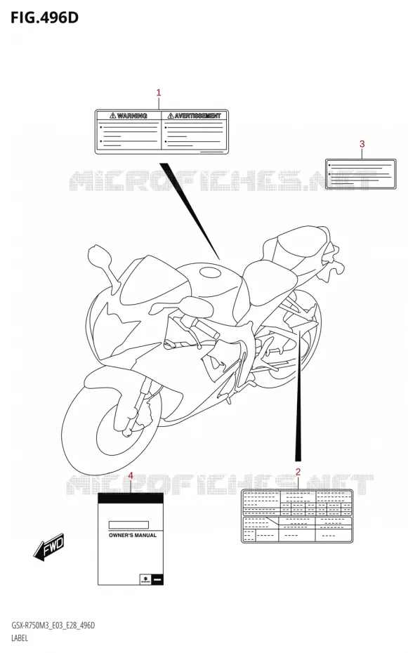 ETIKET (E28) Suzuki MOTO 750 GSX-R 2023  GSX-R750 M3 (E03,E28,E33)