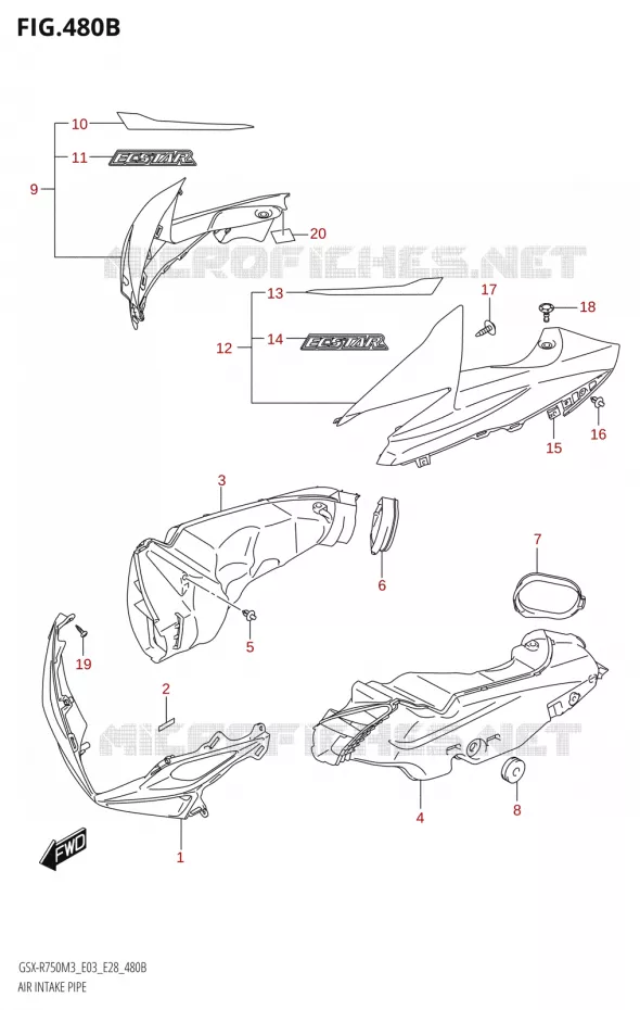 LUCHTINLAAT (GSX-R750Z) Suzuki MOTO 750 GSX-R 2023  GSX-R750 M3 (E03,E28,E33)