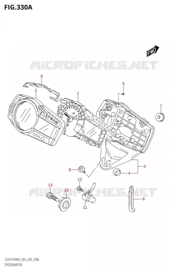 SNELHEIDSMETER (E03,E33) Suzuki MOTO 750 GSX-R 2023  GSX-R750 M3 (E03,E28,E33)