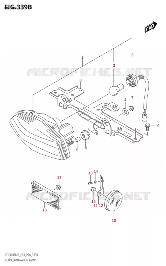 ACHTERLICHT Suzuki QUAD 400 KINGQUAD 2023  LT-A400F M3 (P28)