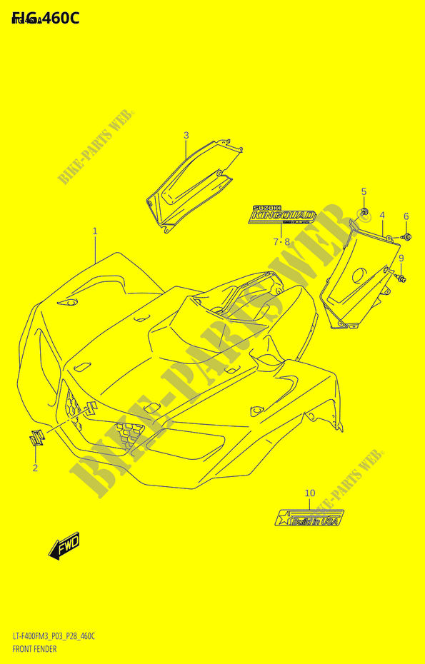 FRONT FENDER (P03) voor Suzuki KINGQUAD 400 2023