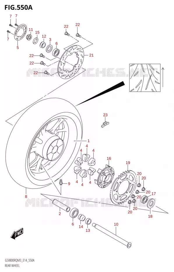 ACHTERWIEL Suzuki MOTO 800 GSX 2023  GSX800RQ M3 (E14)