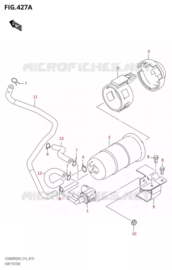 FUEL EVAP SYSTEM Suzuki MOTO 800 GSX 2023  GSX800RQ M3 (E14)