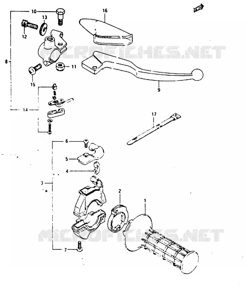 RIGHT SWITCH - HANDGREEP (MODELE E) Suzuki MOTO 125 TS-X 1985  TS125XF(E/F/G)