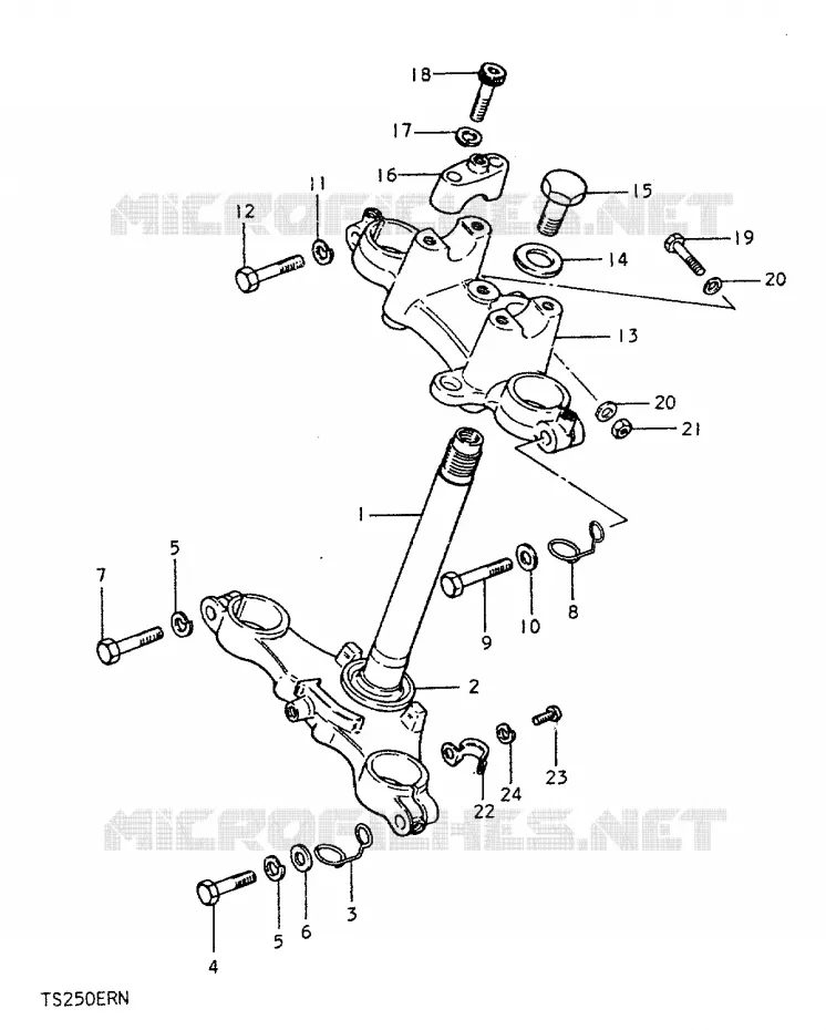 STUURKOLOM Suzuki MOTO 250 TS-ER 1992  TS250ERN