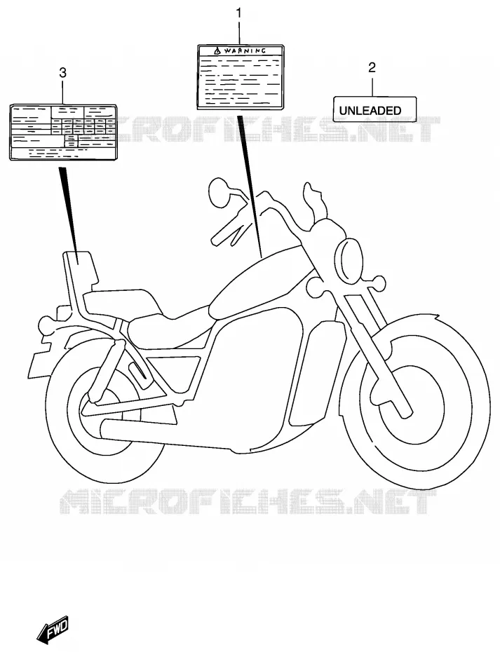 WAARSCHUWINGSLABEL (MODELE Y) Suzuki MOTO 800 INTRUDER 1998  VS800GLW(E2)