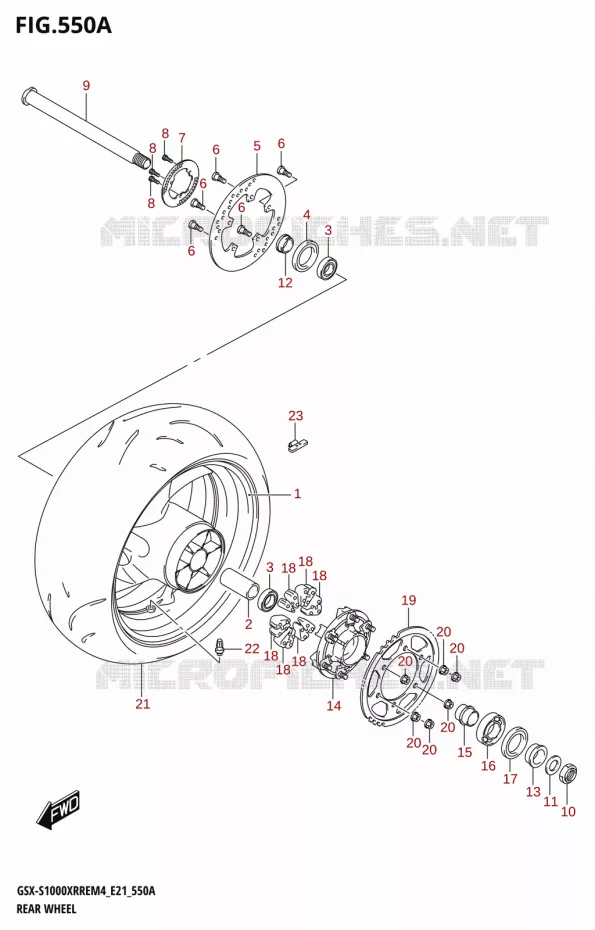 ACHTERWIEL Suzuki MOTO 1000 GSX-S 2024  GSX-S1000XRRE M4 (E21)