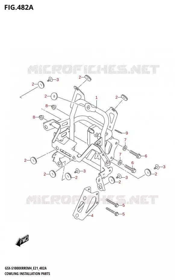 FAIRING INSTALLATIEDELEN Suzuki MOTO 1000 GSX-S 2024  GSX-S1000XRRE M4 (E21)