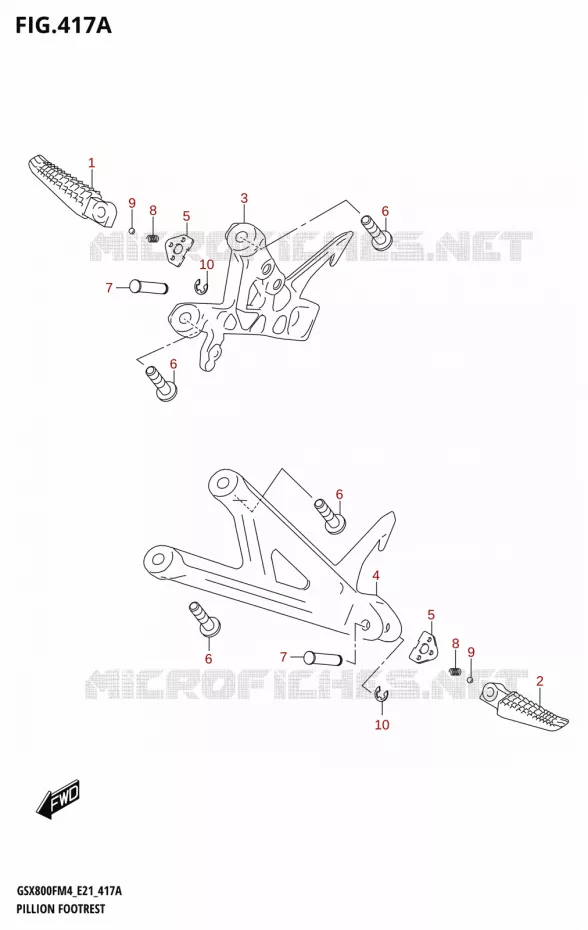 FOOTREST Suzuki MOTO 800 GSX 2024  GSX800FRQ M4 (E21)