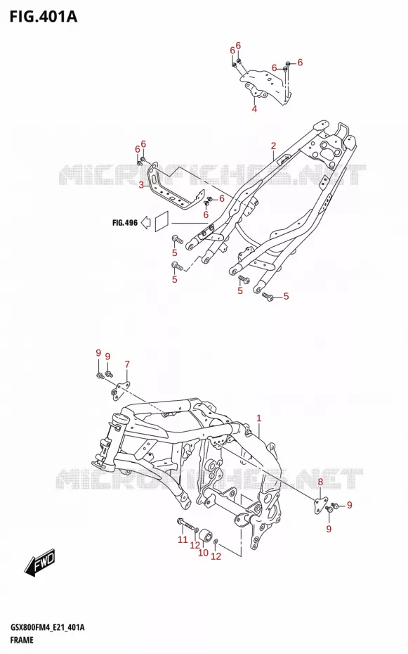 FRAME Suzuki MOTO 800 GSX 2024  GSX800FUQ M4 (E21)