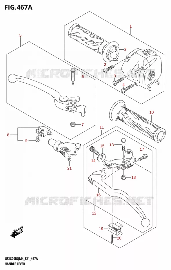 HEFBOMEN - HANDGRIPS Suzuki MOTO 800 GSX 2024  GSX800RQ M4 (E21)