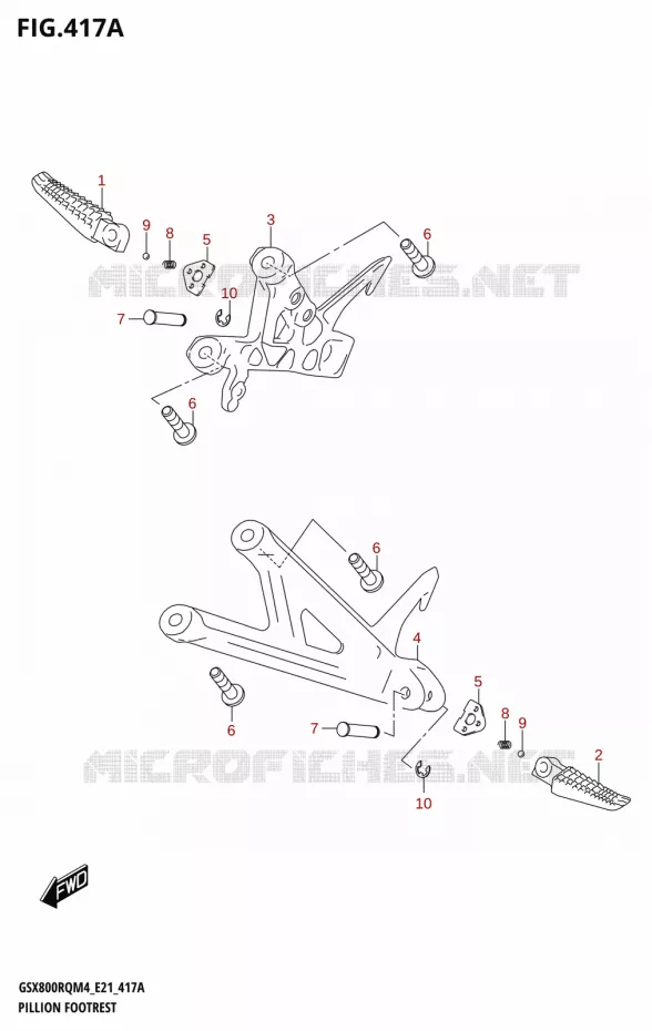 FOOTREST Suzuki MOTO 800 GSX 2024  GSX800UQ M4 (E21)