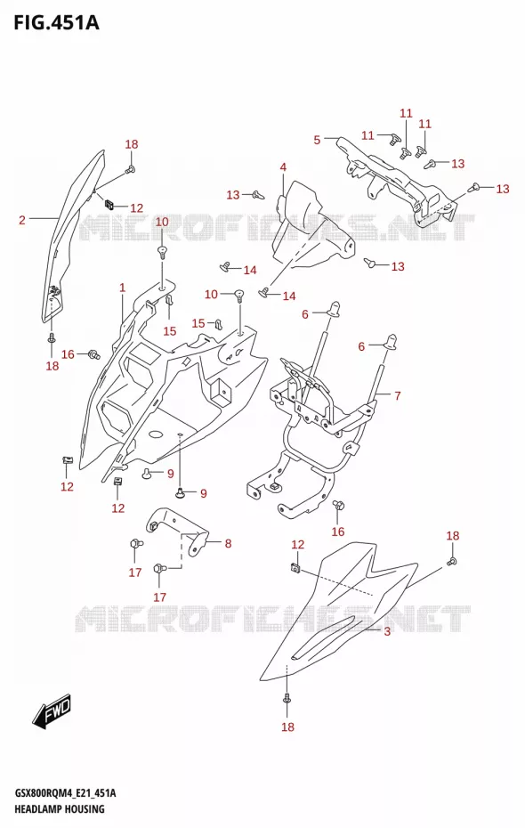 KOPLAMPBEHUIZING Suzuki MOTO 800 GSX 2024  GSX800UQ M4 (E21)