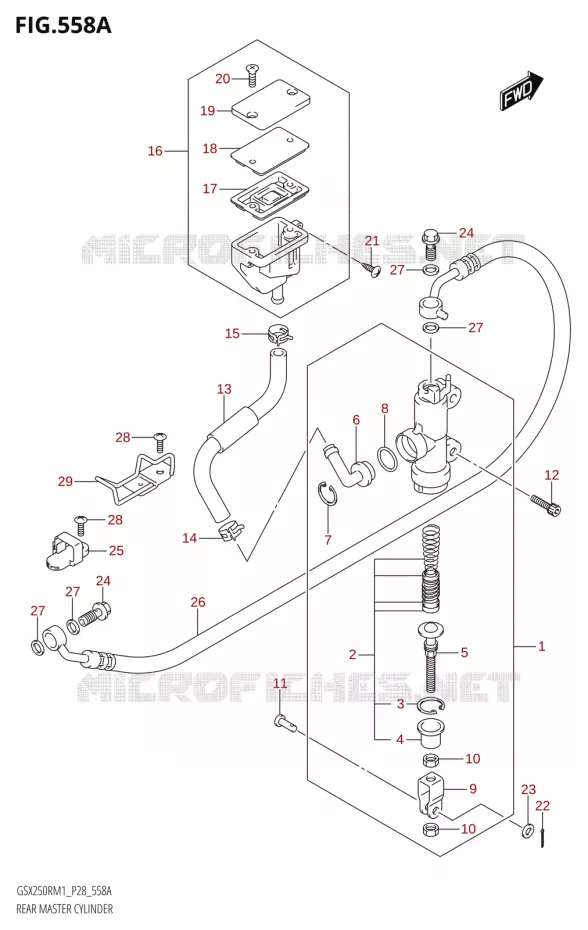 ACHTER hoofdremcilinder Suzuki MOTO 250 GSX-R 2021  GSX250R M1 (P28)