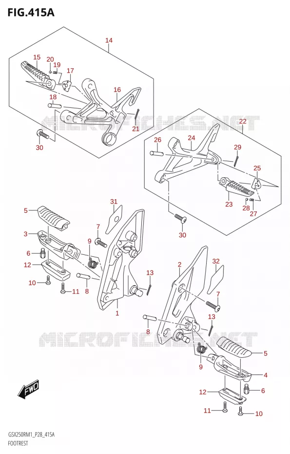 FOOTREST Suzuki MOTO 250 GSX-R 2021  GSX250R M1 (P28)