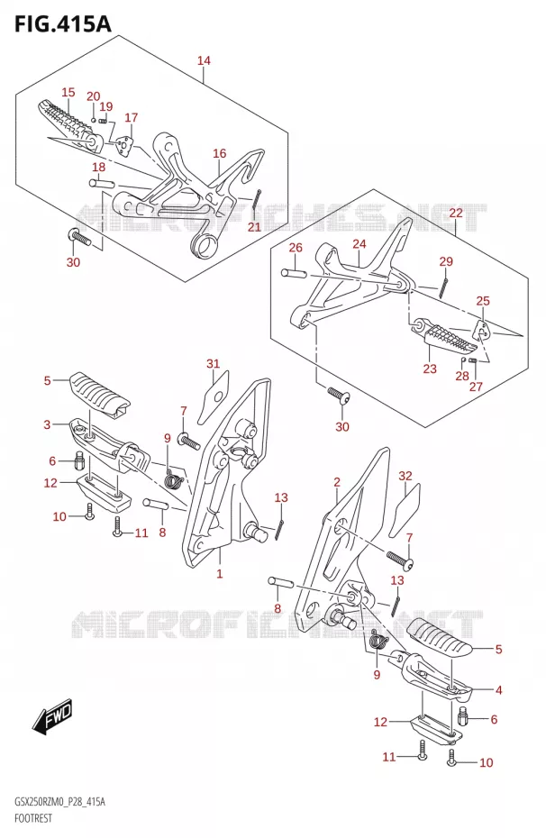 FOOTREST Suzuki MOTO 250 GSX-R 2020  GSX250RZ M0 E03,E28,E33