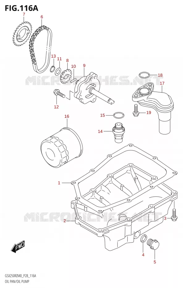 OLIEDEKSEL - OLIEPOMP Suzuki MOTO 250 GSX-R 2020  GSX250RZ M0 E03,E28,E33