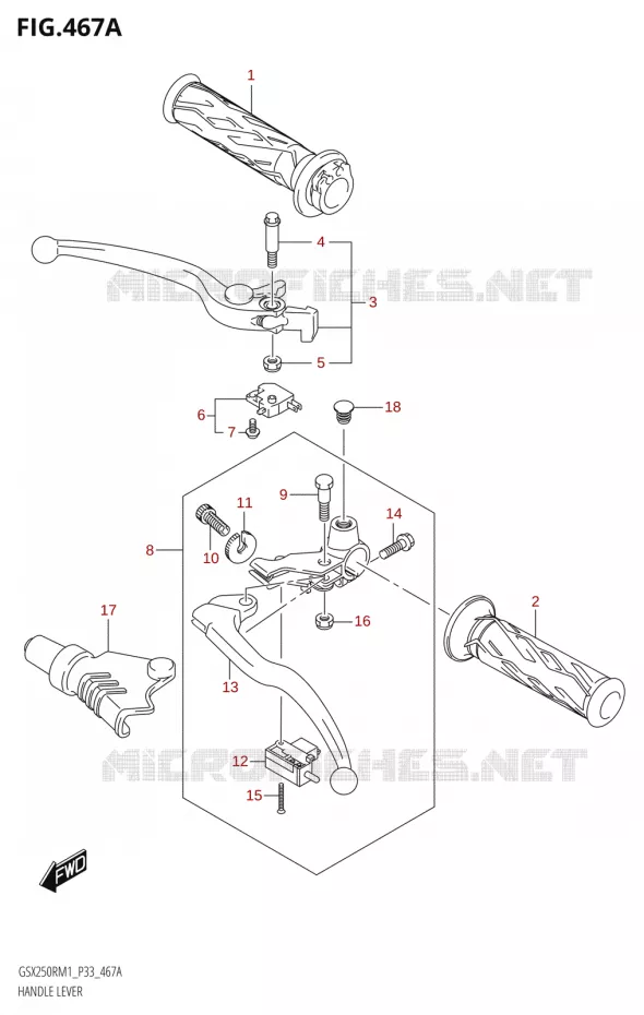 HEFBOMEN - HANDGRIPS Suzuki MOTO 250 GSX-R 2021  GSX250R M1 (P33)