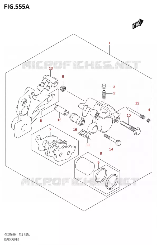 REAR CALIPER (GSX250R) Suzuki MOTO 250 GSX-R 2021  GSX250R M1 (P33)
